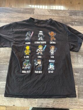Fifth Sun Black Kids Star Wars Pixel Character Tee